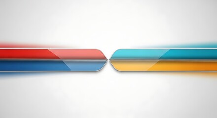 Abstract Colorful Bars with Glossy Finish on White Background.