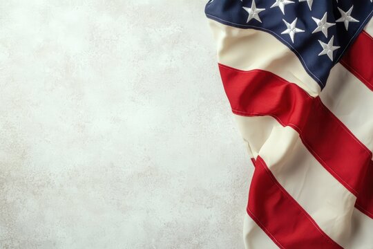 American flag with stars and stripes displaying colors of red, white, and blue, symbolising USA patriotism on a background