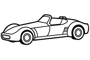 Obraz premium The convertible sportscar is outlined in solid black, presenting a sleek, fast automobile illustration