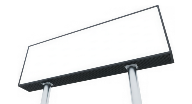 Blank billboard isolated on a transparent background