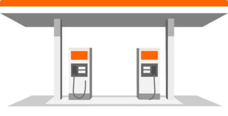 Vector Gas station simple form Isolated on white background Flat style