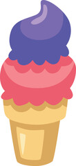 ice cream cone, colorfull ice cream con withe background 