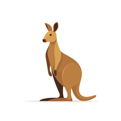 Kangaroo in a clean 2D flat vector icon style, minimal and simple, set on a plain white background.