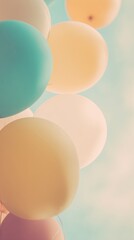 Group of Colorful Balloons Floating in Air