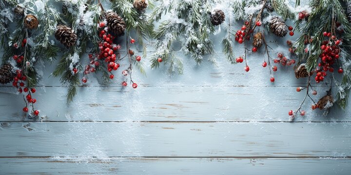 Winter berries hanging on a wall - Powered by Adobe