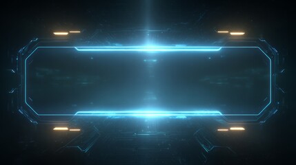 Futuristic control panel with glowing blue interface