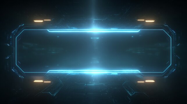 Futuristic control panel with glowing blue interface