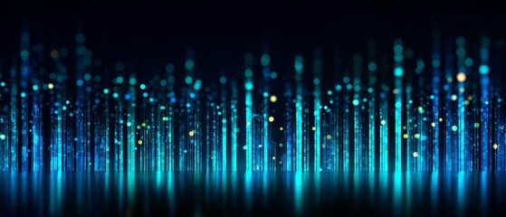 Glowing blue vertical data streams background