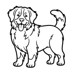Cute English Bulldog Puppy Line Art – Black and White Vector Dog Coloring Page
