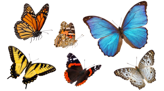 Flying butterflies (PNG format)