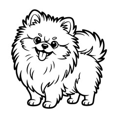 Cute English Bulldog Puppy Line Art – Black and White Vector Dog Coloring Page