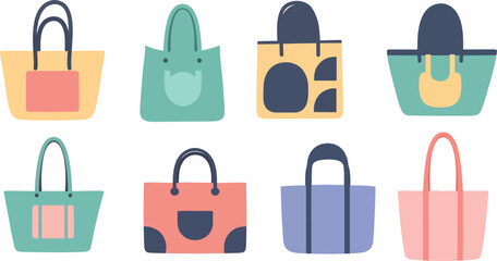 Colorful Handbags Set with Bright Pastel Shades for Fashion Accessories