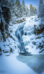 Karkonosze zimową porą, Góry, zima, krajobraz, zachód słońca, śnieg,  Polska, Polskie góry © Adrian Jaśpiński
