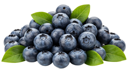 Fresh blueberries with green leaves A healthy and delicious summer fruit
