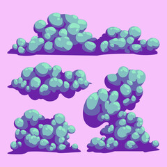 Stylized cartoon clouds vector collection