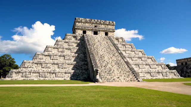 Visiting Chichen Itza Mayan Ruins on a Beautiful Day in Mexico