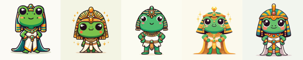 cute frog vector in Cleopatra costume