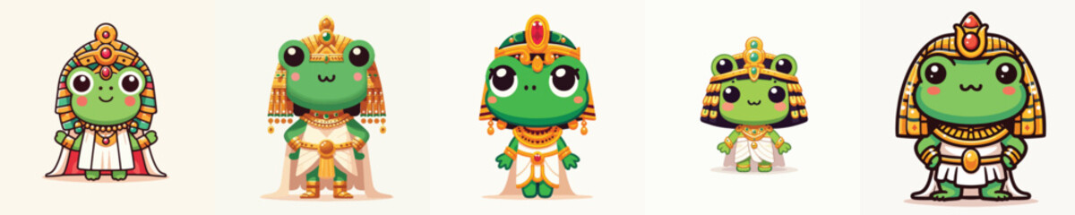 cute frog vector in Cleopatra costume