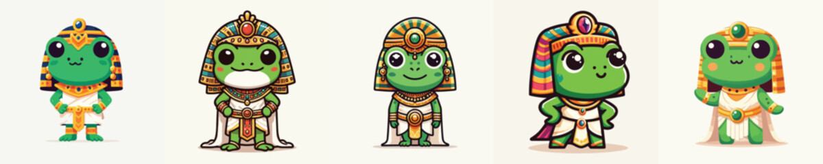 cute frog vector in Cleopatra costume