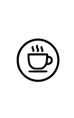 Vector coffee icon in black line