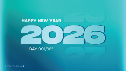 Abstract Minimalist Happy New Year 2026. Perfect for banners, greetings, social media, posters, and seasonal promotions.
