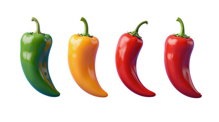 Vibrant Assorted Chili Peppers in Gradient Colors