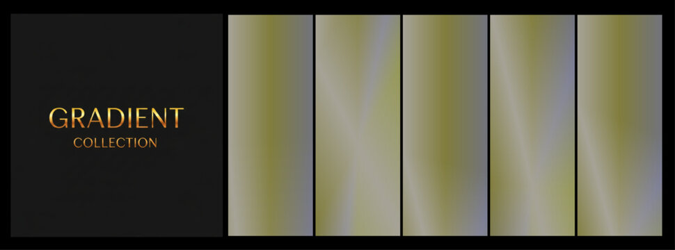  Iridescent GRADIENT COLLECTION in muted gold and lilac for luxury branding concepts with copy space