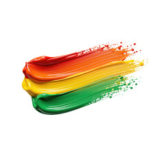 Vibrant Red, Yellow, and Green Paint Strokes in Motion