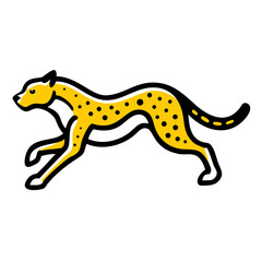 Fototapeta premium Stylized yellow cheetah running in a dynamic pose 