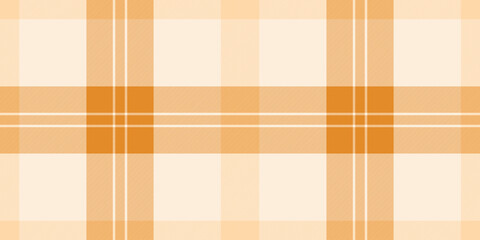 Luxurious seamless textile tartan, golf texture check pattern. Cotton plaid background vector fabric in orange and antique white colors.