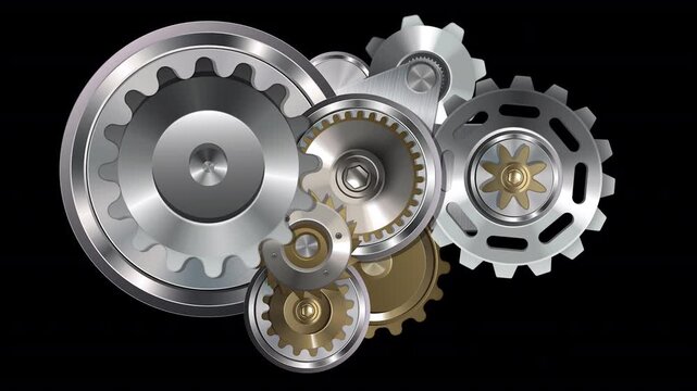 A steel mechanism in constant motion. You Can Place The Element On Any Background Or Picture.	

