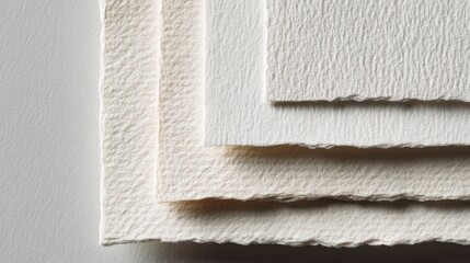 Flatlay capture of handmade linen paper subtle woven fibers across surface deckled edges clearly subject isolated against uncluttered