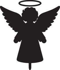 christmas angle top icon silhouette,christmas angle topper wing 
