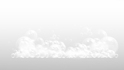 A group of beautiful white bubbles  , transparent background