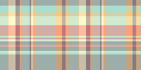 Silk textile texture vector, worldwide seamless plaid check. Surface pattern fabric tartan background in light and pastel colors.