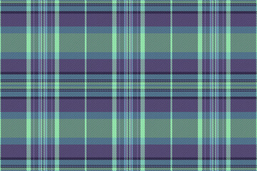 Design tartan seamless background, smooth check textile vector. Underwear texture pattern fabric plaid in indigo and green colors.