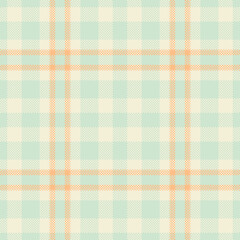 Soft pastel plaid pattern. Mint, beige, and peach hues create a cozy, classic textile design. Ideal for backgrounds, crafts, and digital projects.