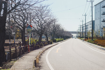 Japanese city atmosphere during autumn in Ibaraki Prefecture