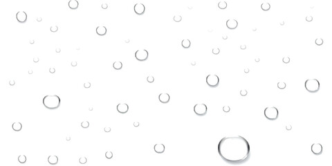 Clear water droplets and air bubbles texture on transparent background