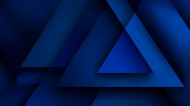 Abstract dark blue geometric background with layered triangle shapes
