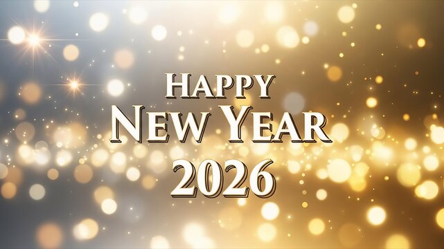 New Year 2026 Celebration Background With Bokeh Lights