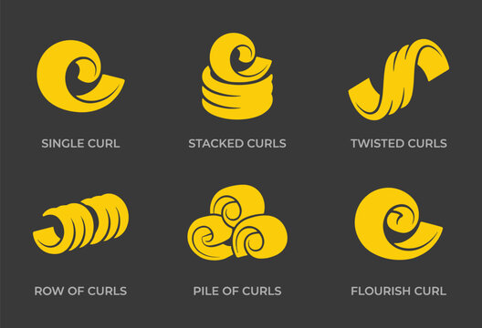 Set of butter curls and rolls depicting different serving styles and shapes ideal for culinary presentations
