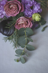 beautiful bouquet in purple colors