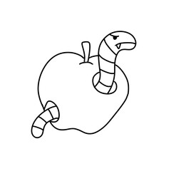 Apple illustration for coloring book
