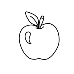 Apple illustration for coloring book