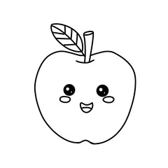 Apple illustration for coloring book