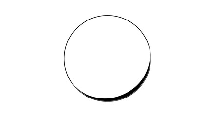 A minimalist and simple circle with shadow, abstract background. A simple circle with black shadow in graphic design.