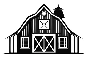 Classic black barn facade shows doors, windows, and traditional farmhouse design elements beautifully