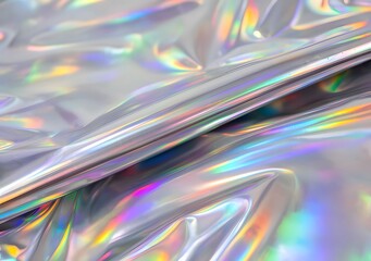 Holographic Foil Texture with Iridescent Colors (Modern Reflective Abstract Surface)