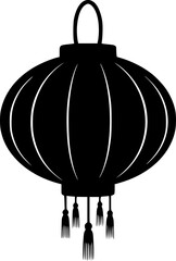 vector illustration of a traditional round Chinese lantern